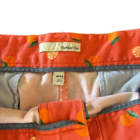 Hawker Rye Men's Chino Shorts Oranges 9" Inseam Big & Tall Size 44 Flat Front - Picture 3 of 7